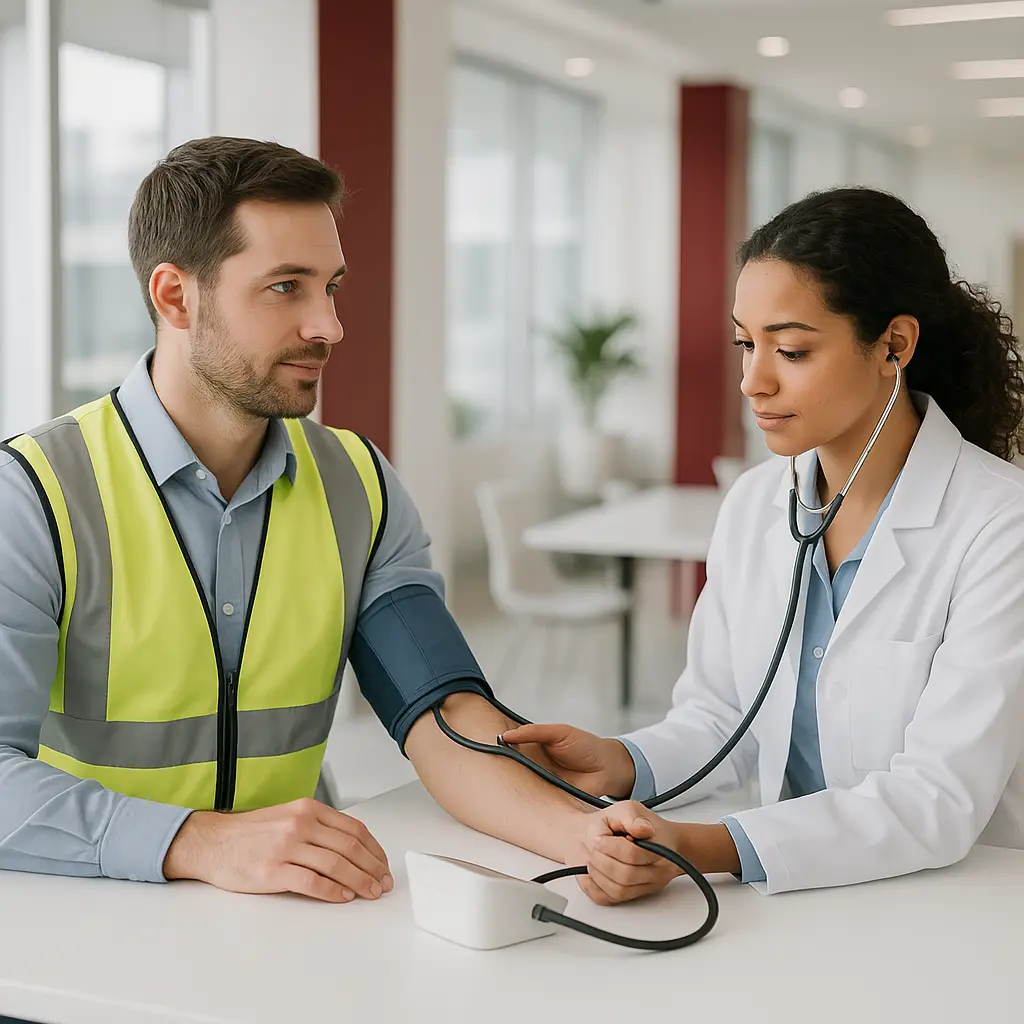 Exame ocupacional em ambiente corporativo